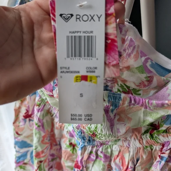 91.Nwt‎ Roxy Floral Strapless Dress - Picture 5 of 5